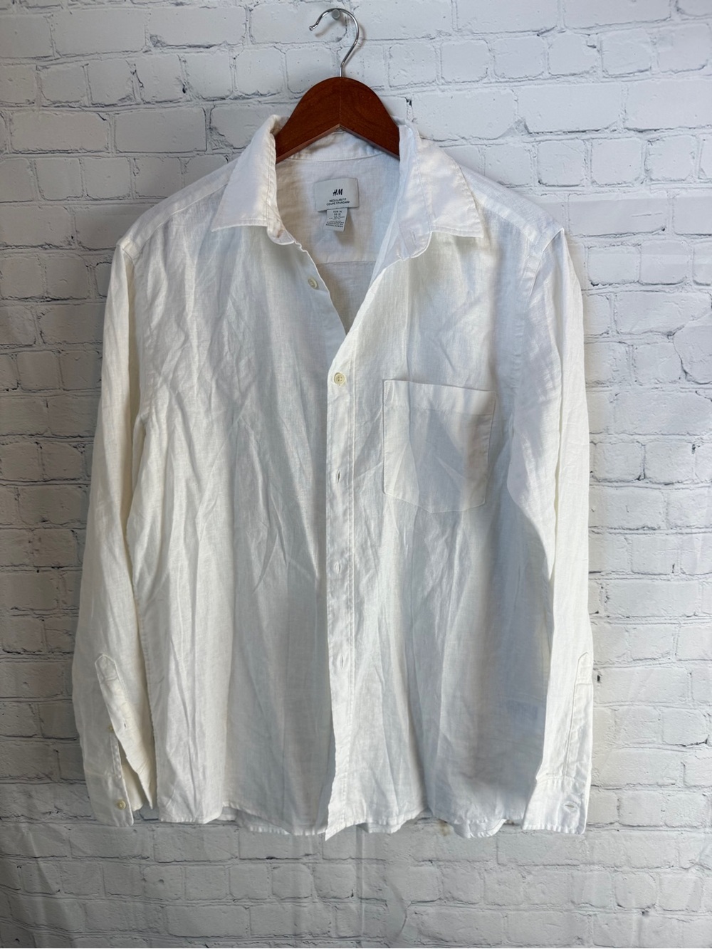 H&M White Lightweight Button-Down Shirt